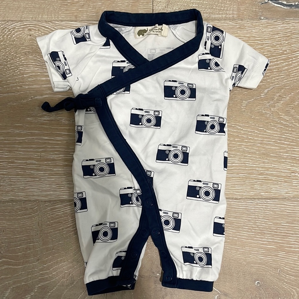 Monica + Andy Sweet Baby B Romper 3-6 Months Camera Print